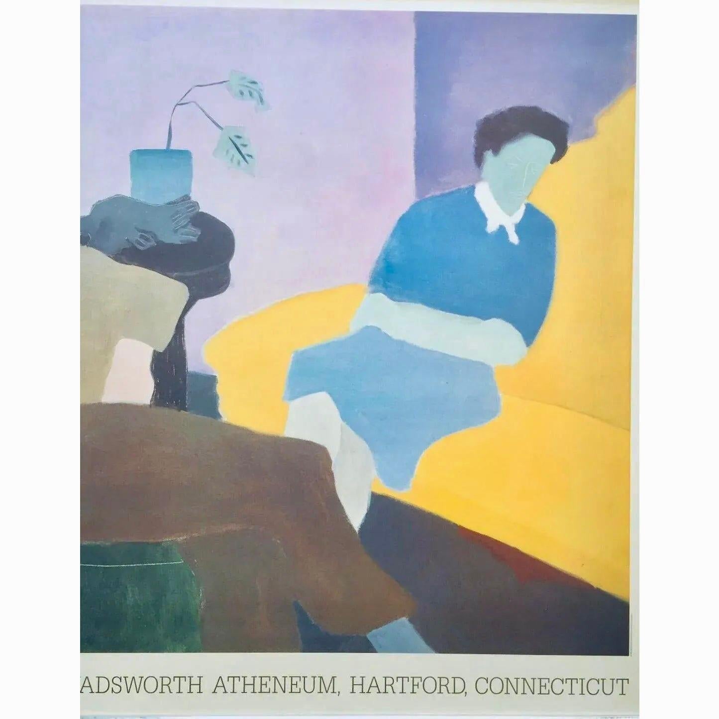 Frisman Vintage 80s Vintage Original Milton Avery Husband and Wife Exhibition Lithograph Poster