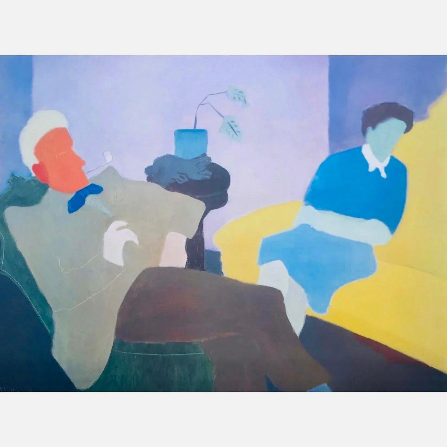 Frisman Vintage 80s Vintage Original Milton Avery Husband and Wife Exhibition Lithograph Poster