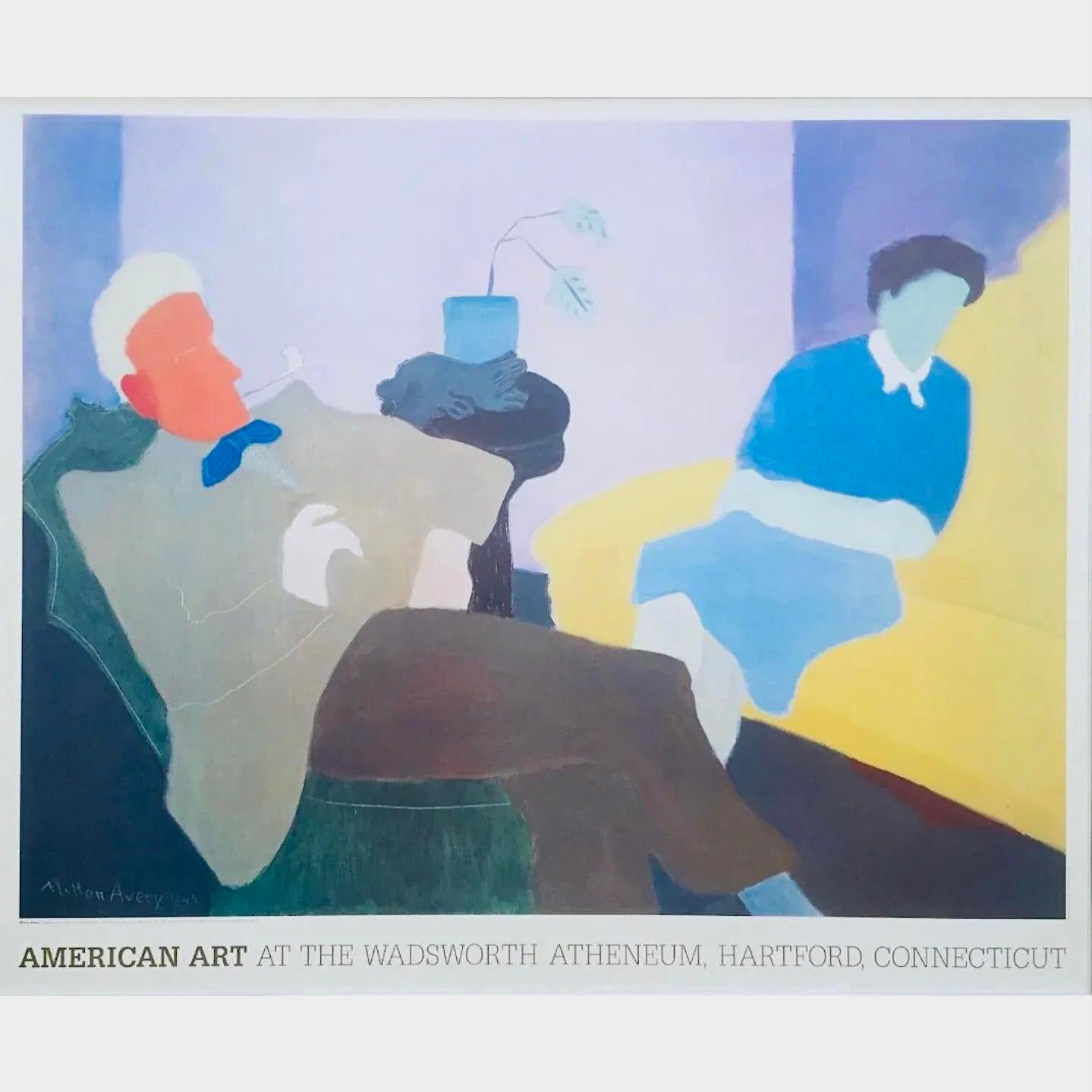 Frisman Vintage 80s Vintage Original Milton Avery Husband and Wife Exhibition Lithograph Poster