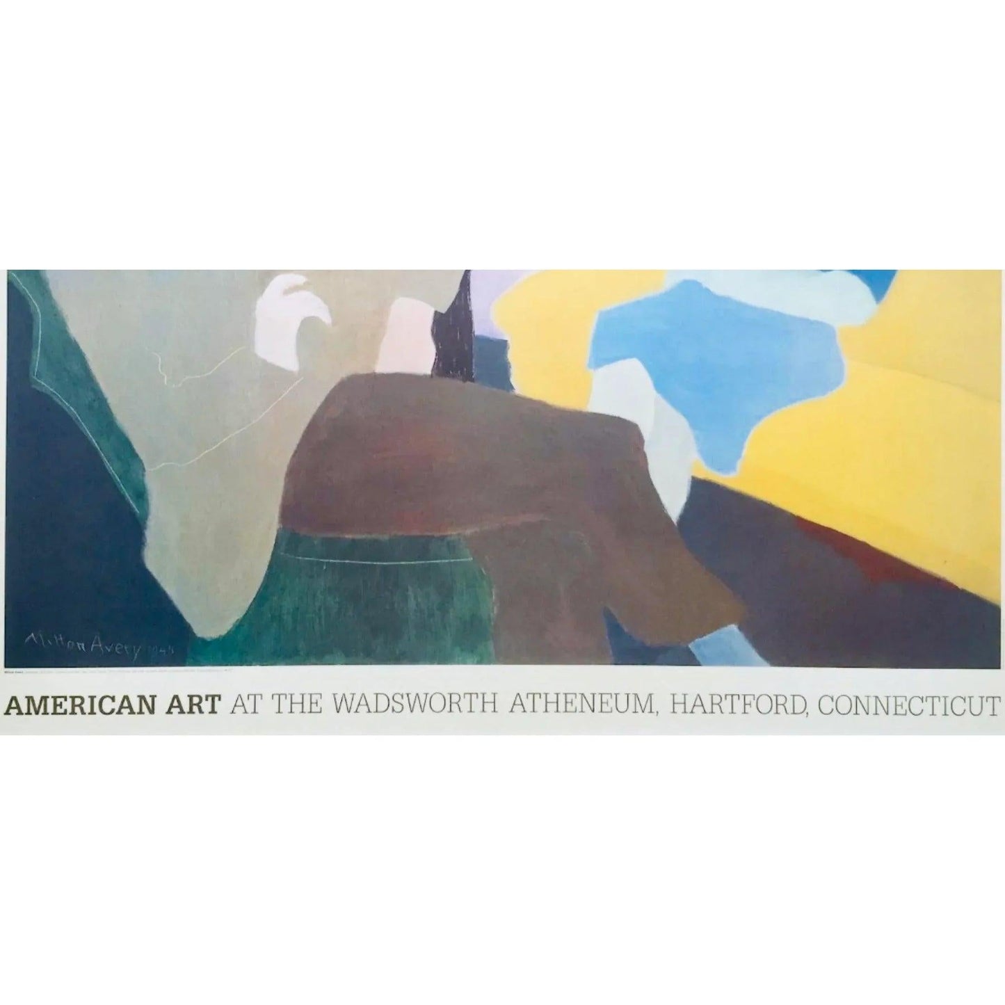 Frisman Vintage 80s Vintage Original Milton Avery Husband and Wife Exhibition Lithograph Poster