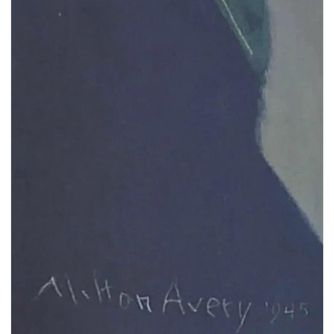 Frisman Vintage 80s Vintage Original Milton Avery Husband and Wife Exhibition Lithograph Poster