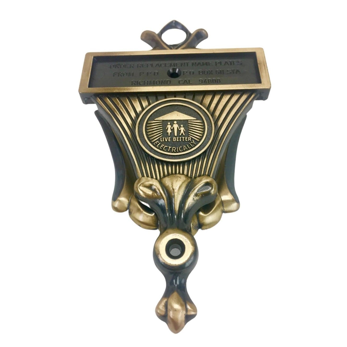 Frisman Vintage 50s Eichler Home Cold War Atomic Scare Mid Century Modern Brass Door Knocker