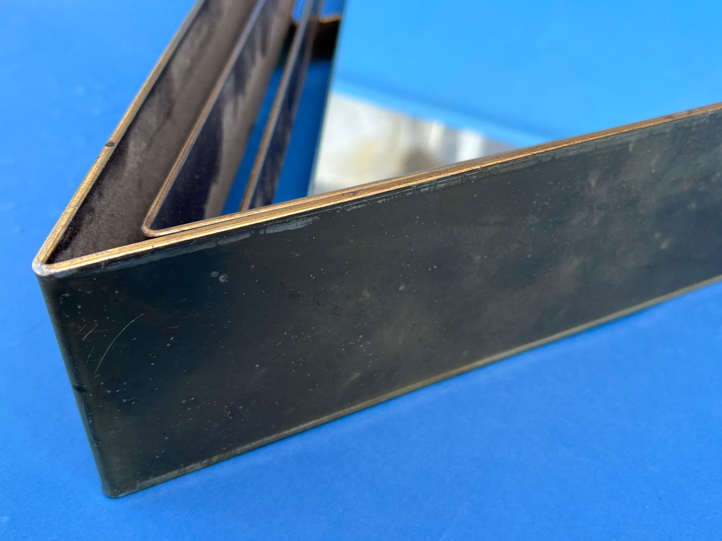 Frisman Vintage A Pair Of Curtis Jere Triangular Brass Mirrors 1982