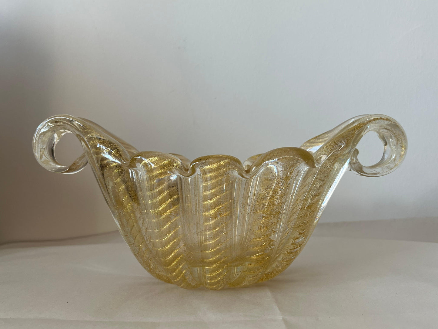 Frisman Vintage Barovier Flooted Bowl Murano 1950's