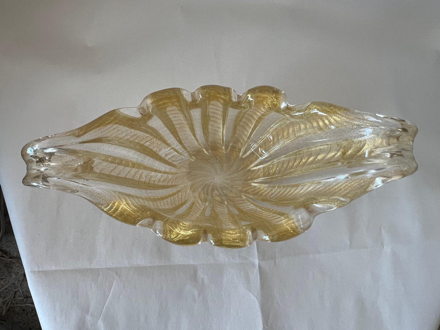 Frisman Vintage Barovier Flooted Bowl Murano 1950's