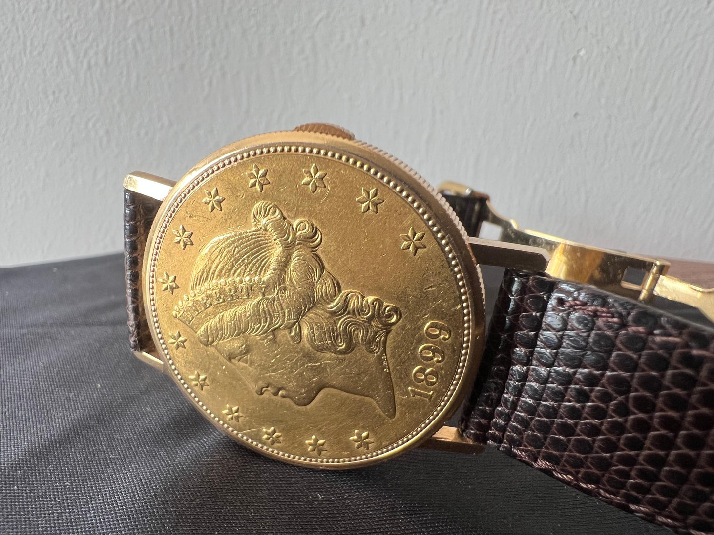 Frisman Vintage Bueche Girod $20 Gold Coin Watch ca' 1980