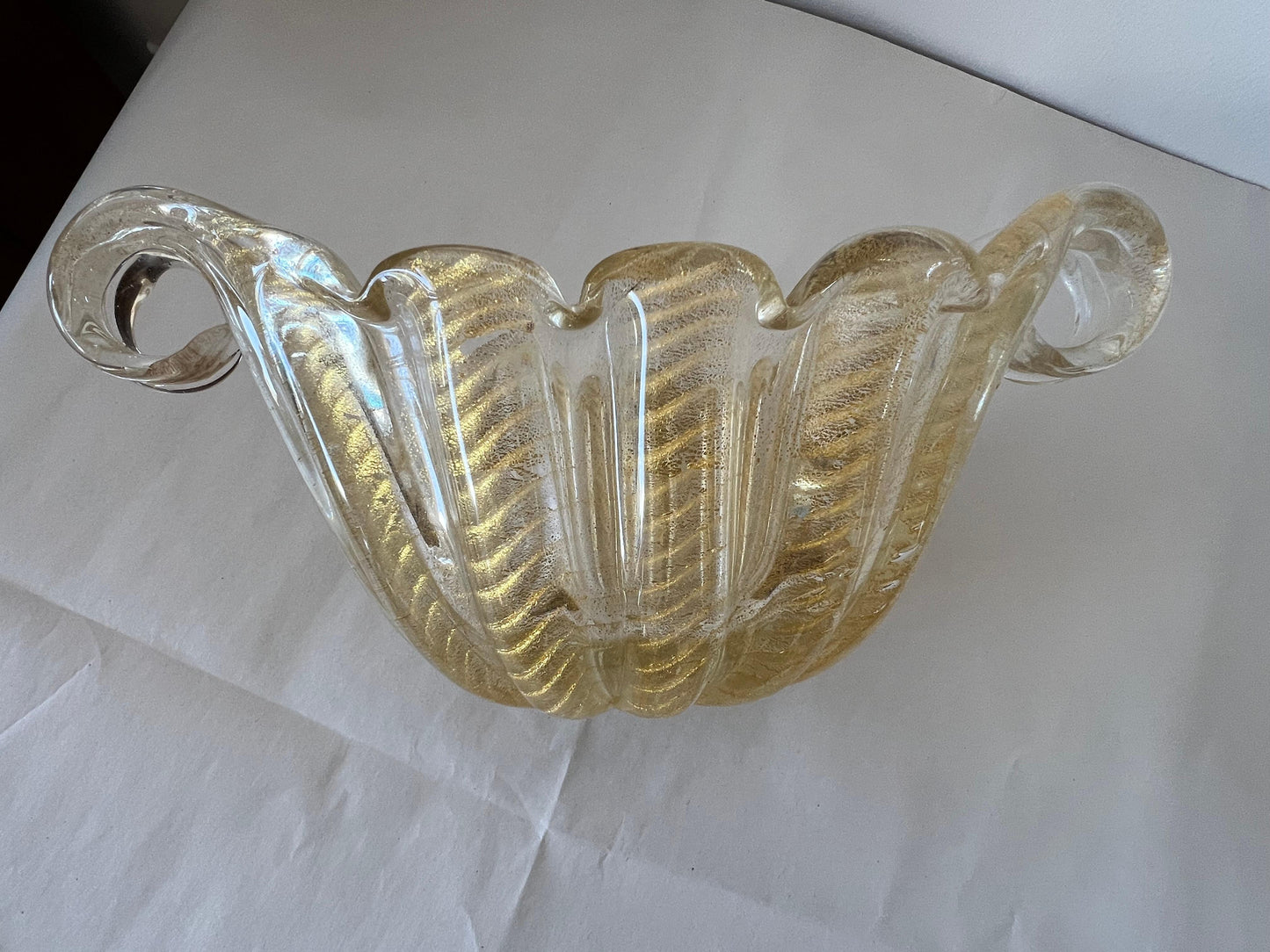Frisman Vintage Barovier Flooted Bowl Murano 1950's