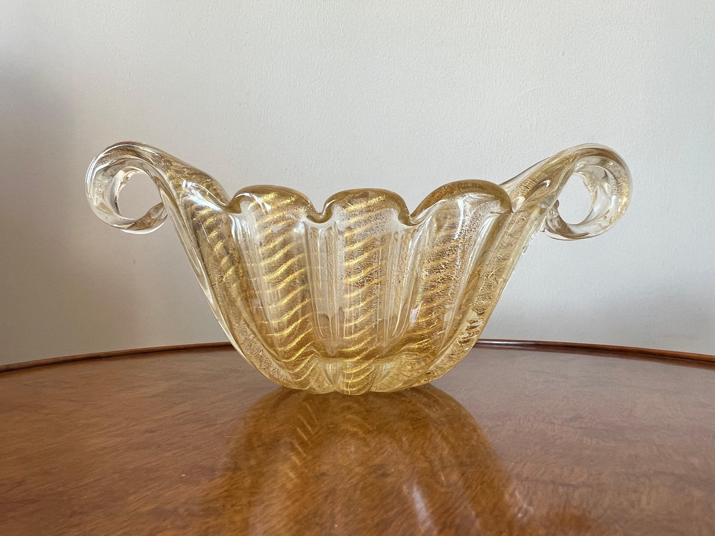 Frisman Vintage Barovier Flooted Bowl Murano 1950's