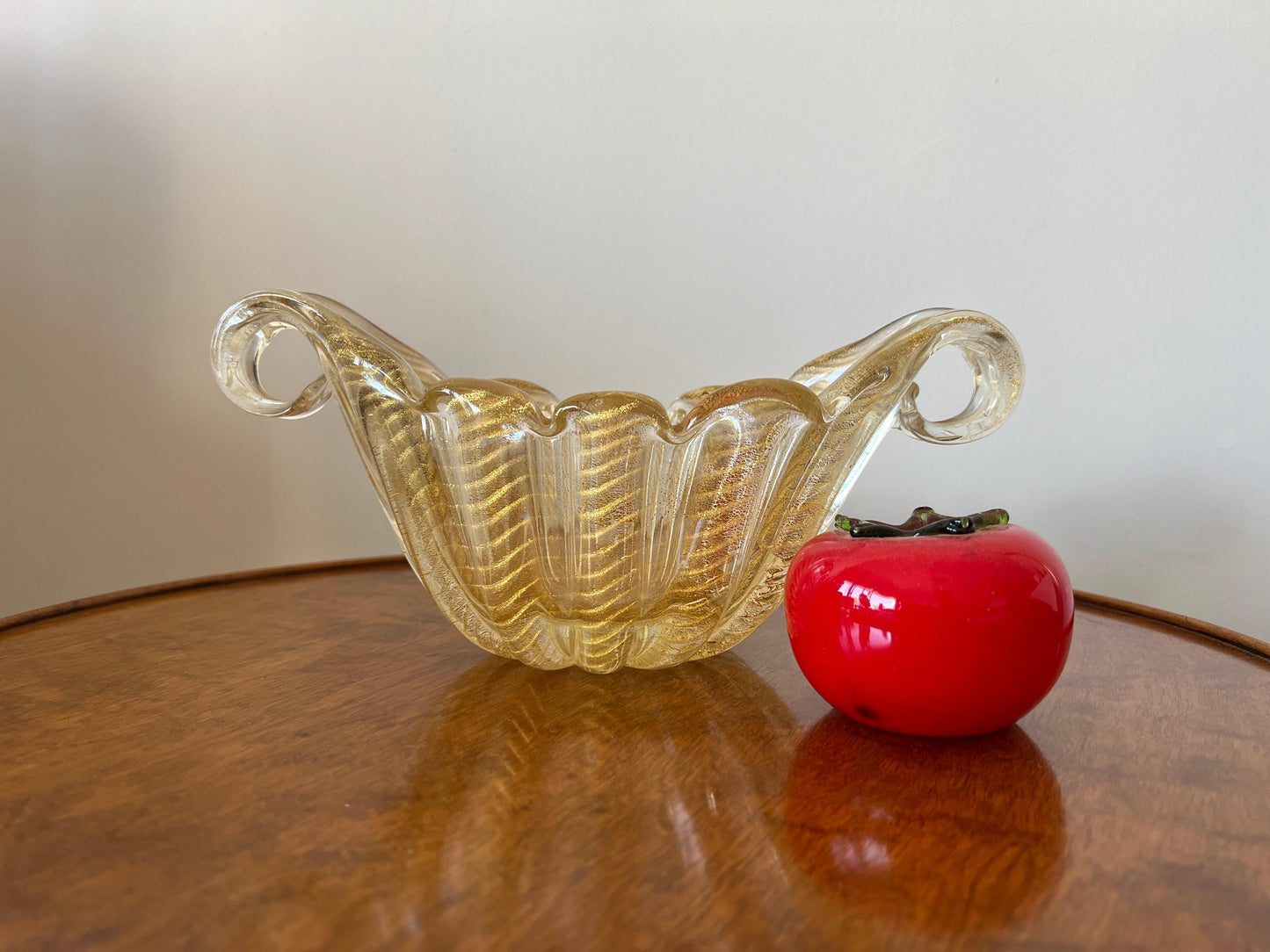 Frisman Vintage Barovier Flooted Bowl Murano 1950's