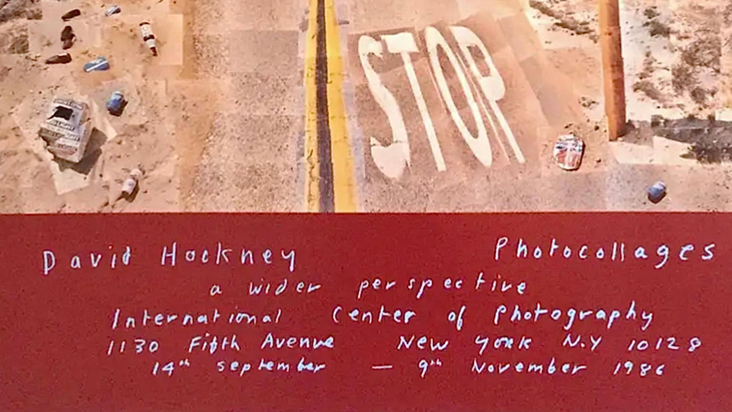 Frisman Vintage David Hockney 1986 Pear Blossom Highway Original Exhibition Lithograph Poster
