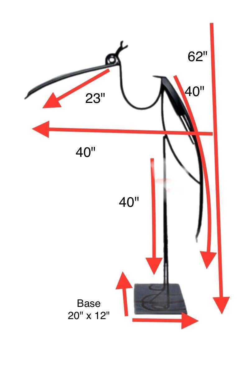 Frisman Vintage Bill Heise att Jere Modern Heron Crane Bird Steel Hand Wrought Outdoor Sculpture