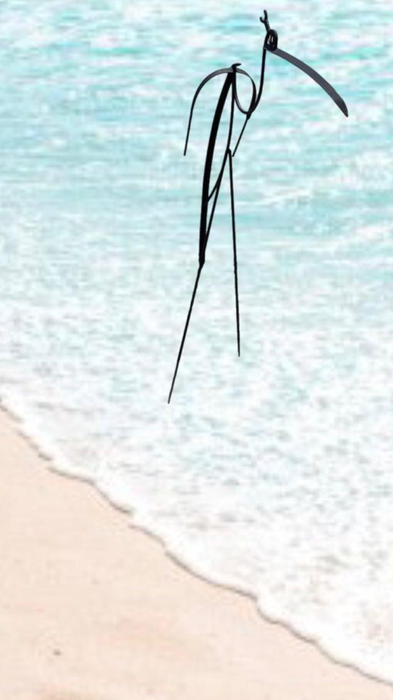 Frisman Vintage Bill Heise att Jere Modern Heron Crane Bird Steel Hand Wrought Outdoor Sculpture