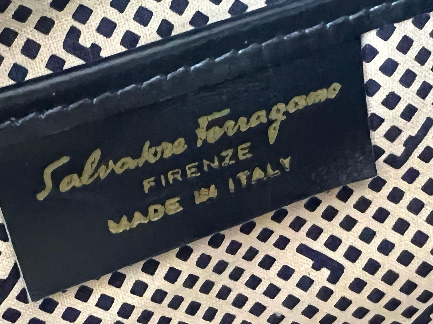 Frisman Vintage Stylish Ferragamo Leather/Canvas Bag With Brass Accents ca' 1980's