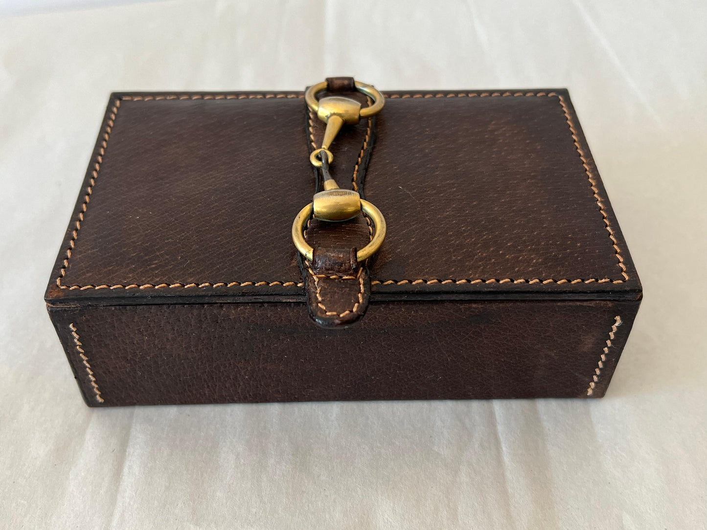 Frisman Vintage A Leather Jewelry Box By Gucci Horsebit ca' 1980's