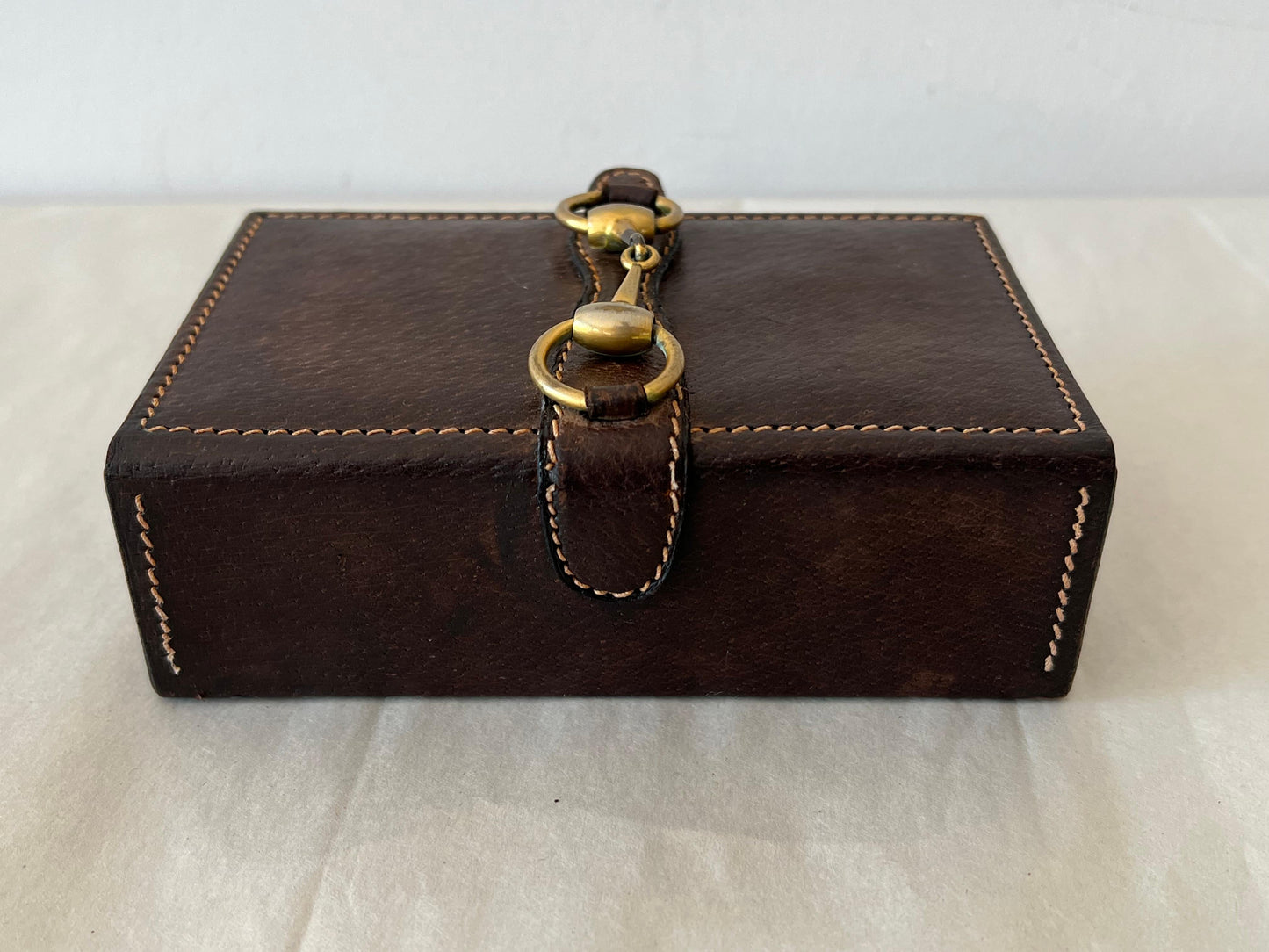 Frisman Vintage A Leather Jewelry Box By Gucci Horsebit ca' 1980's