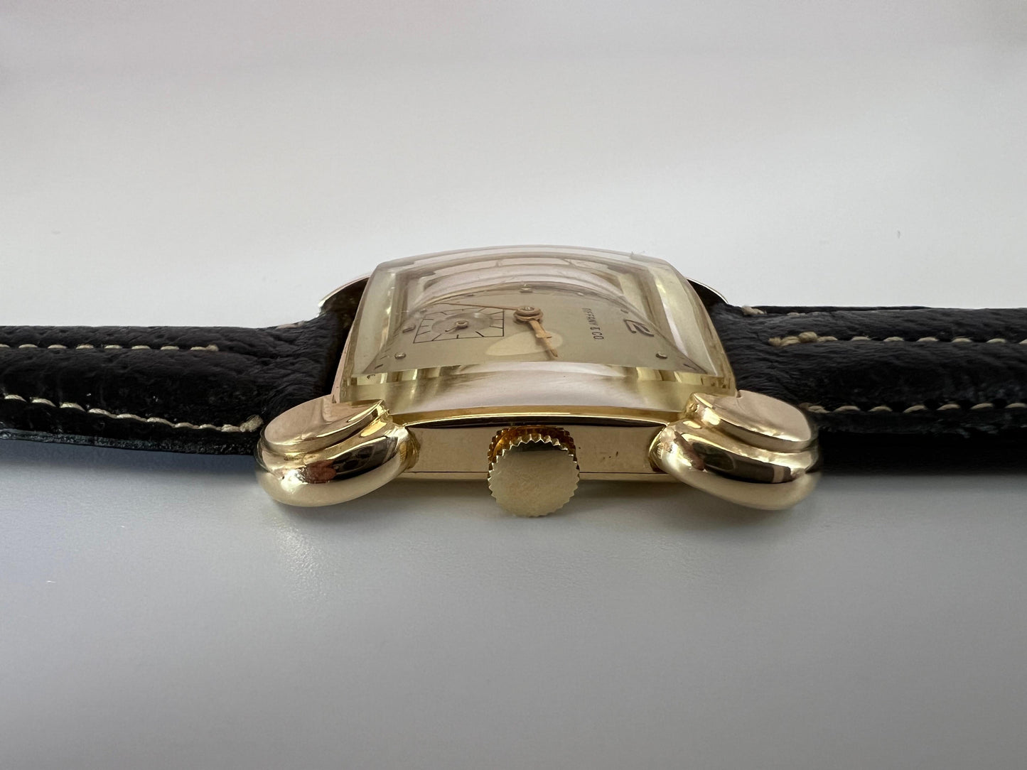 Frisman Vintage Tiffany & Co Mathey-Tissot 14k Gold Heavy Art Deco Flared Lug Mens Watch