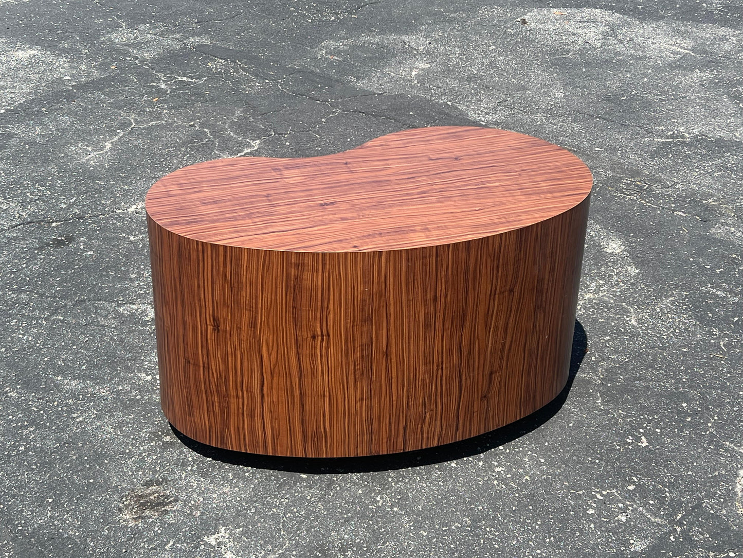 Frisman Vintage Unusual Biomorphic Coffee Table With Wood Grain Formica 1980's