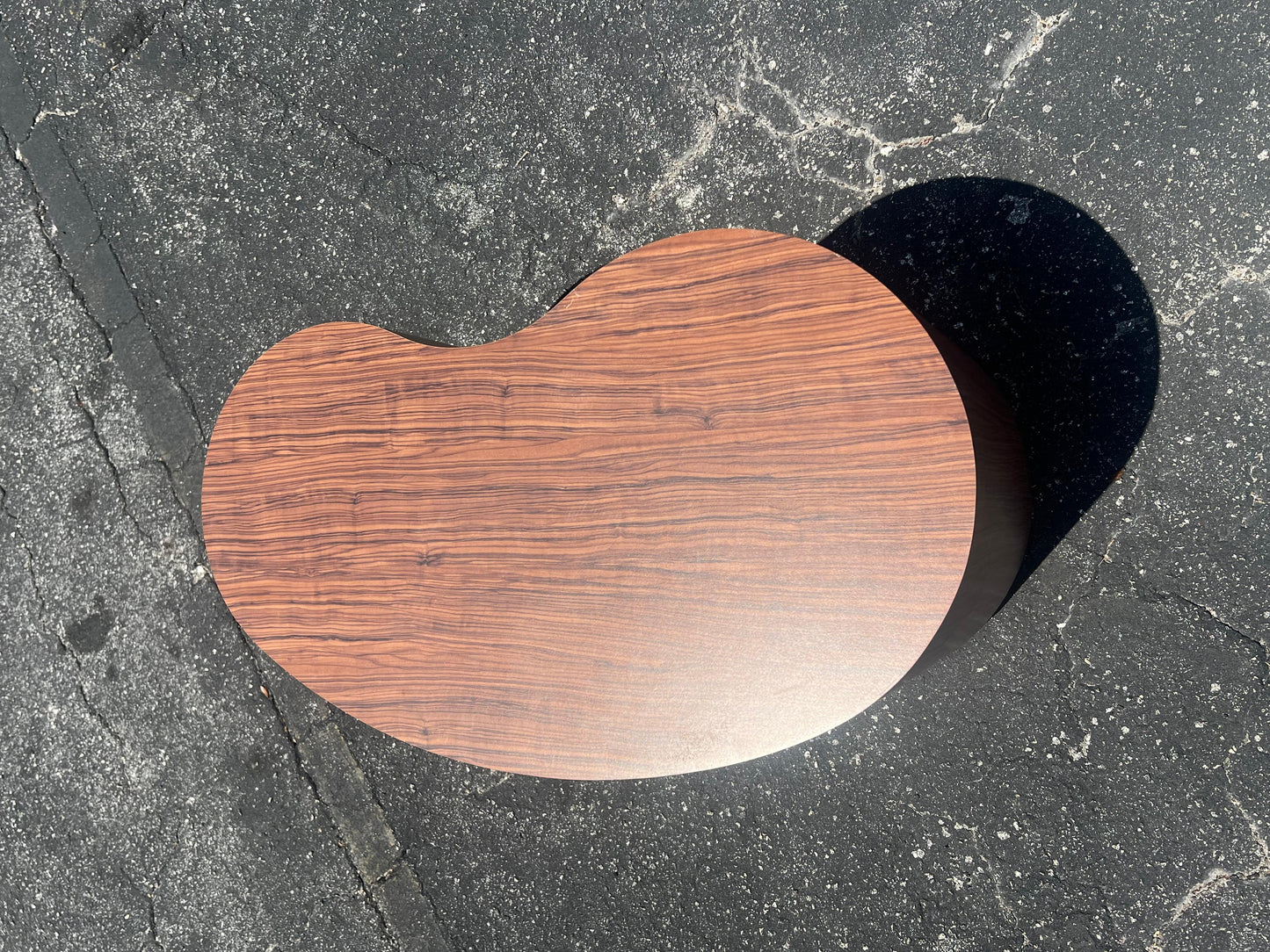 Frisman Vintage Unusual Biomorphic Coffee Table With Wood Grain Formica 1980's