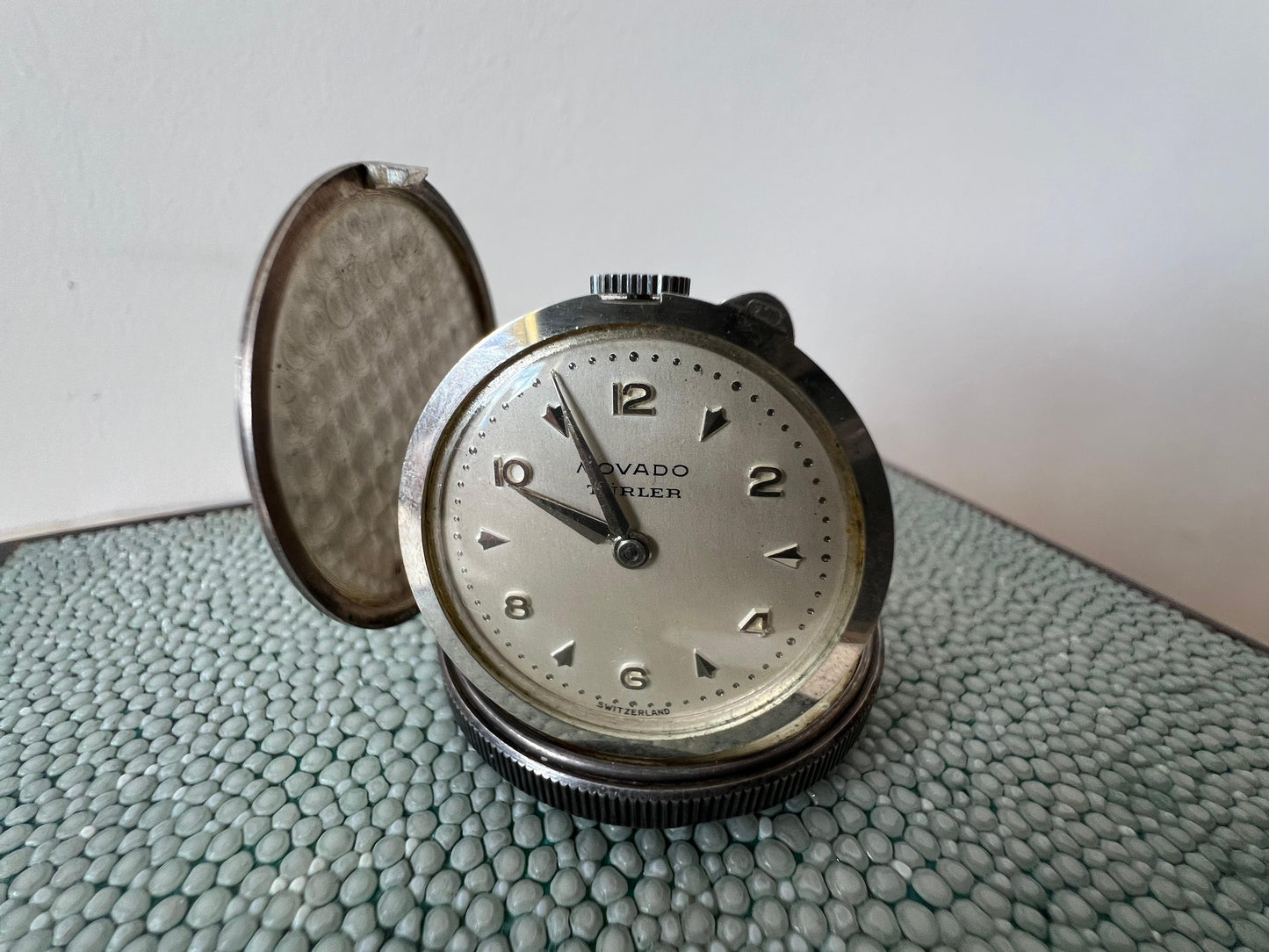 Frisman Vintage Movado St.Christopher Coin Watch Sterling Silver Retailed By Turler