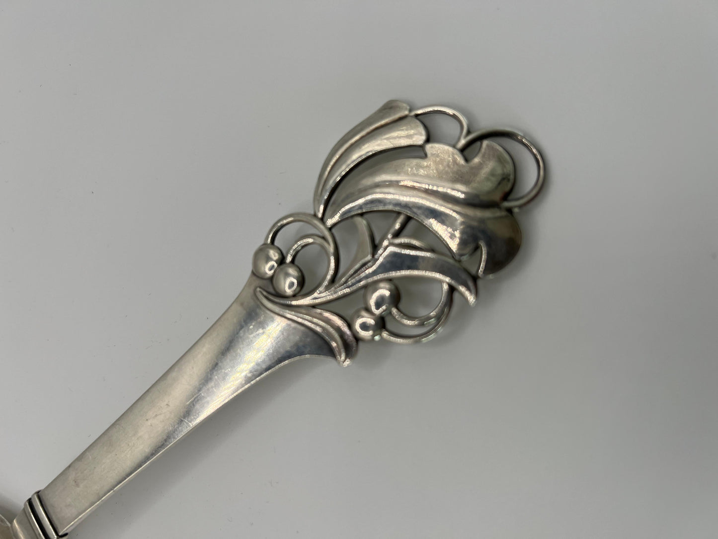 Frisman Vintage A Large Serving Spoon by Carl M. Cohr Horsens Solvvarefabrik Sterling Silver