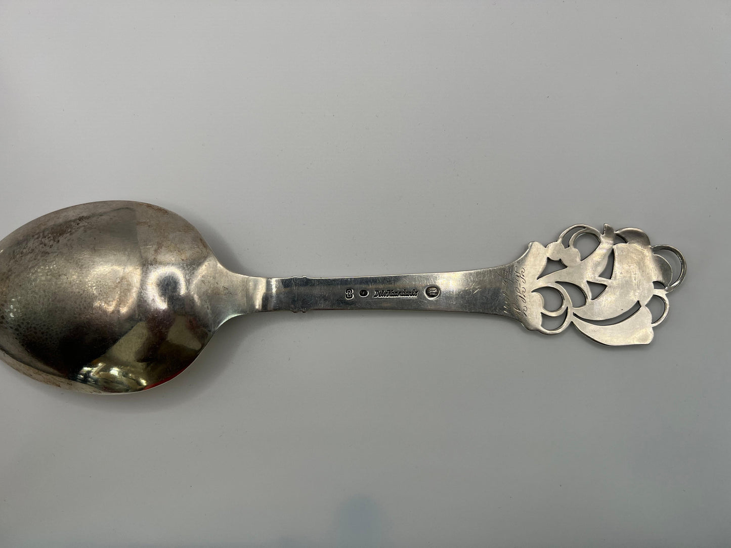 Frisman Vintage A Large Serving Spoon by Carl M. Cohr Horsens Solvvarefabrik Sterling Silver