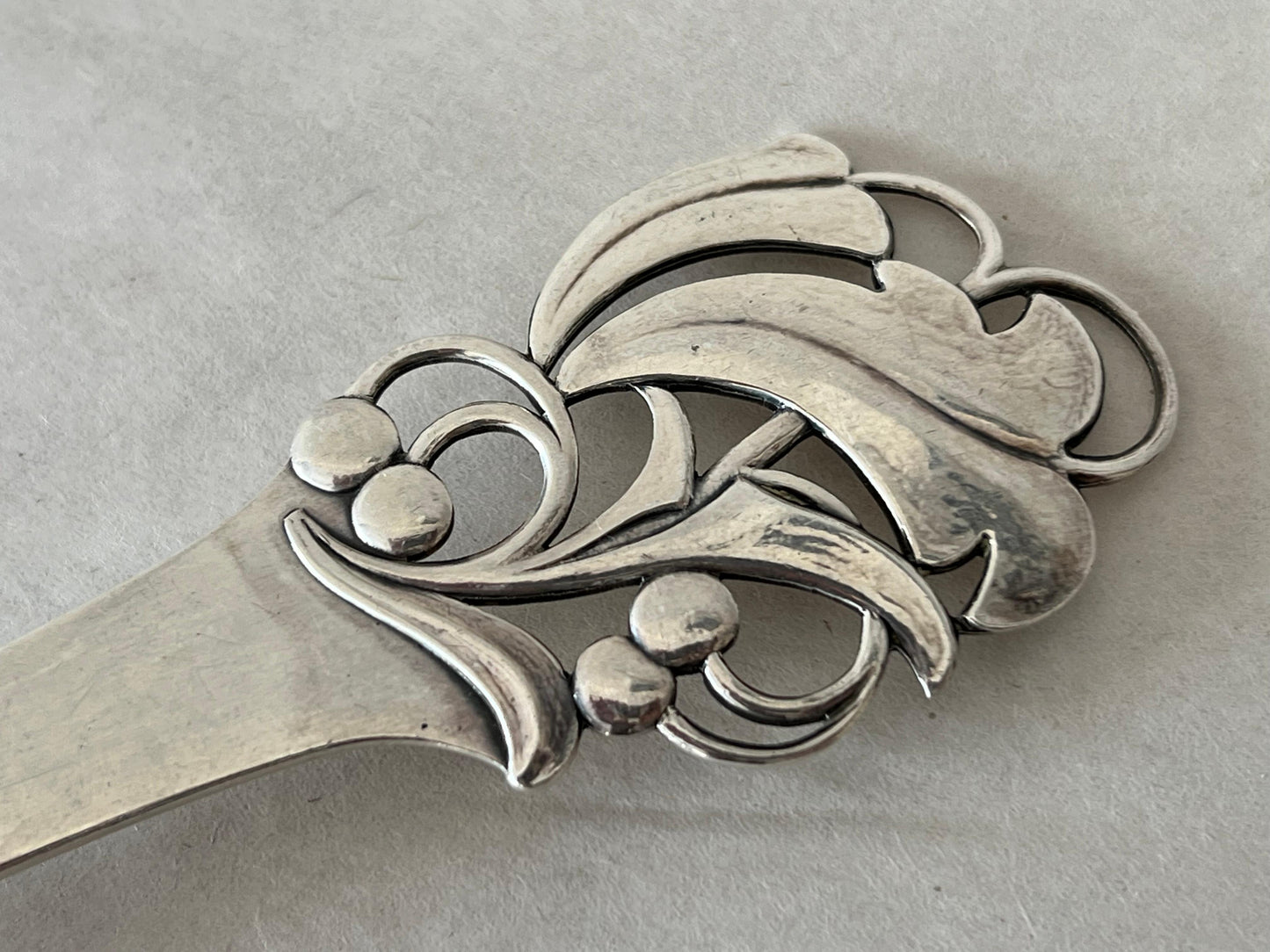 Frisman Vintage A Large Serving Spoon by Carl M. Cohr Horsens Solvvarefabrik Sterling Silver