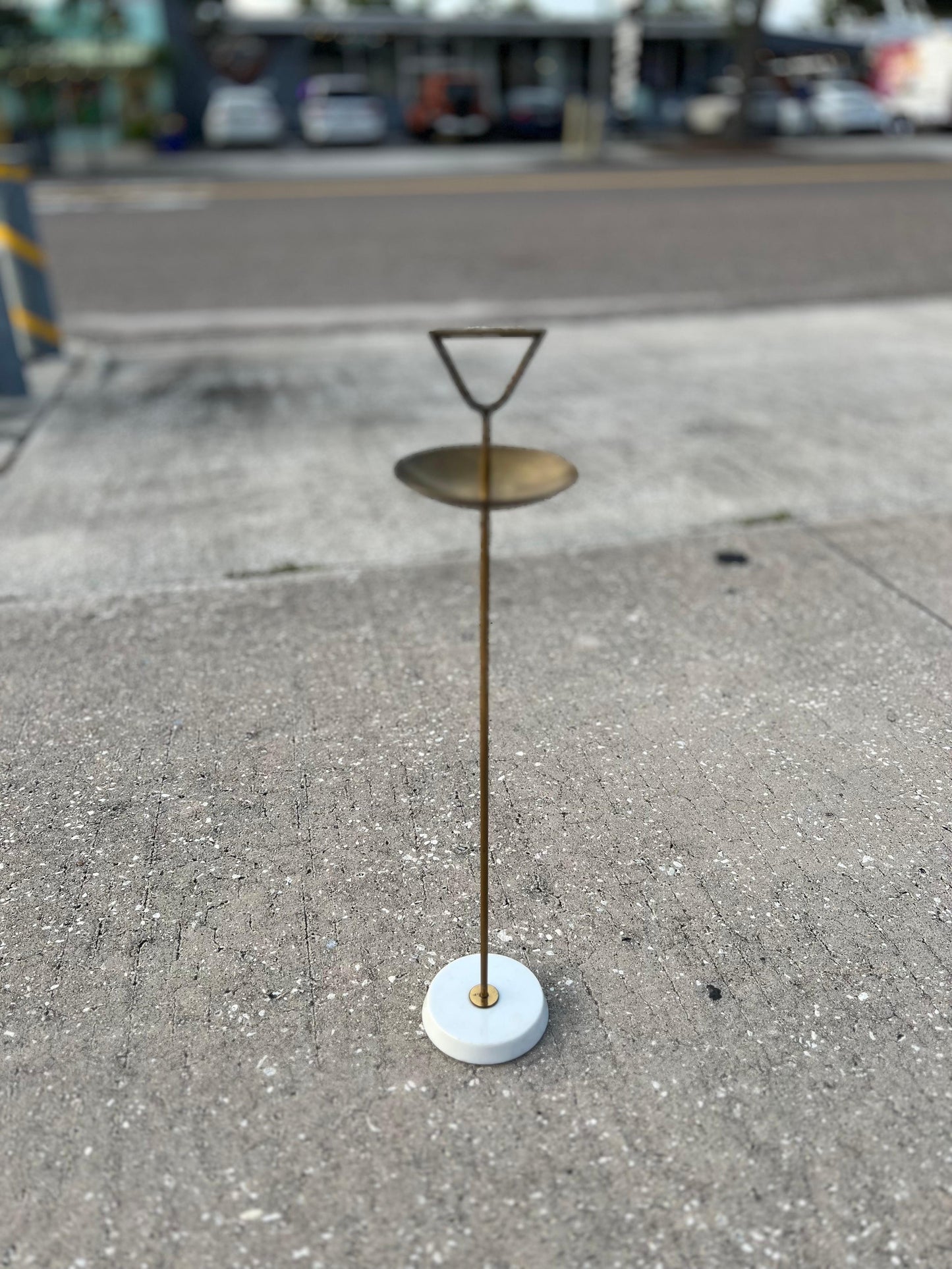 Frisman Vintage An Elegant Italian Cigarette Table ca' 1950's Brass And Marble