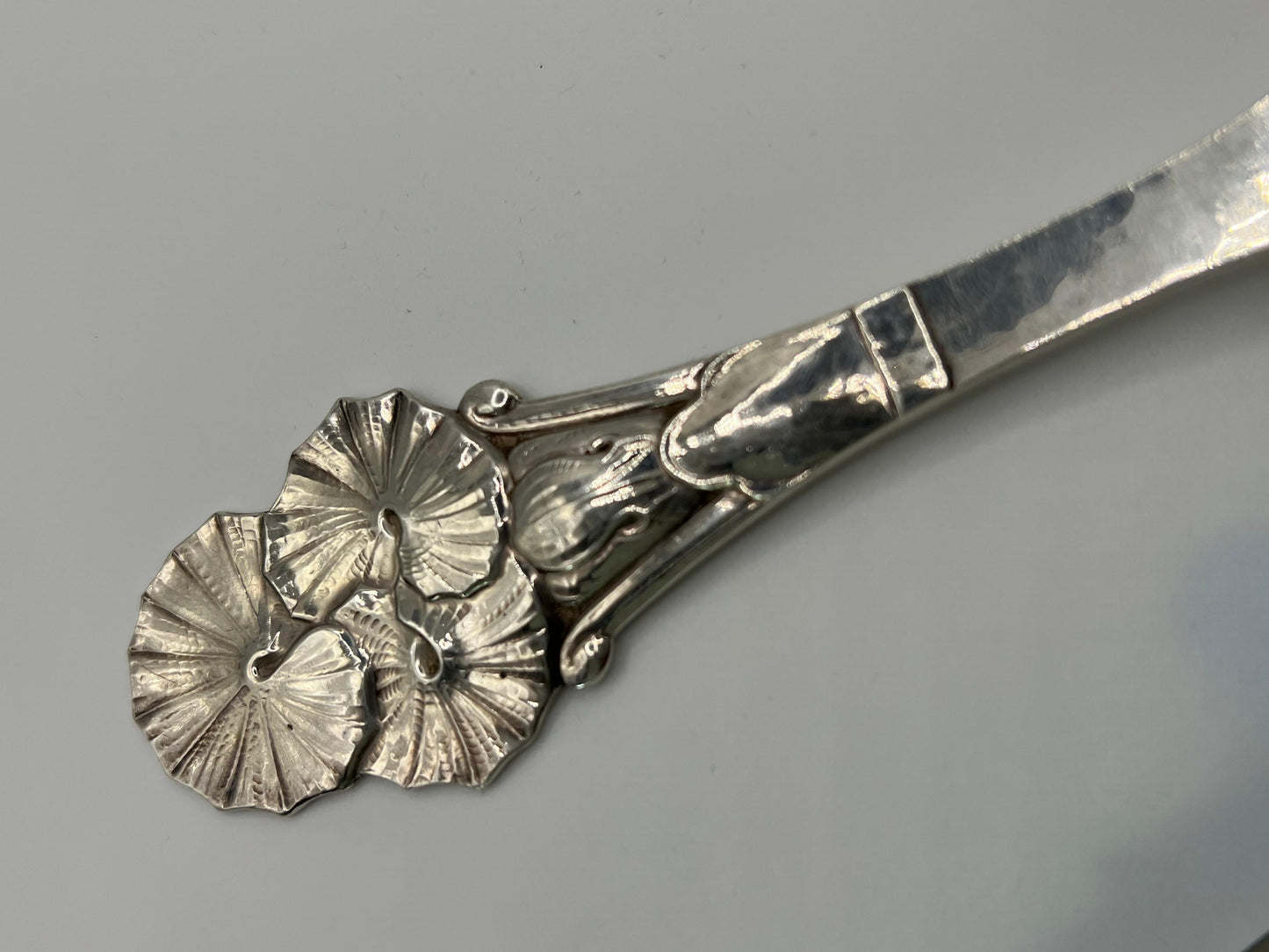 Frisman Vintage A Large Serving Spoon by Carl M. Cohr Hammered Sterling Silver