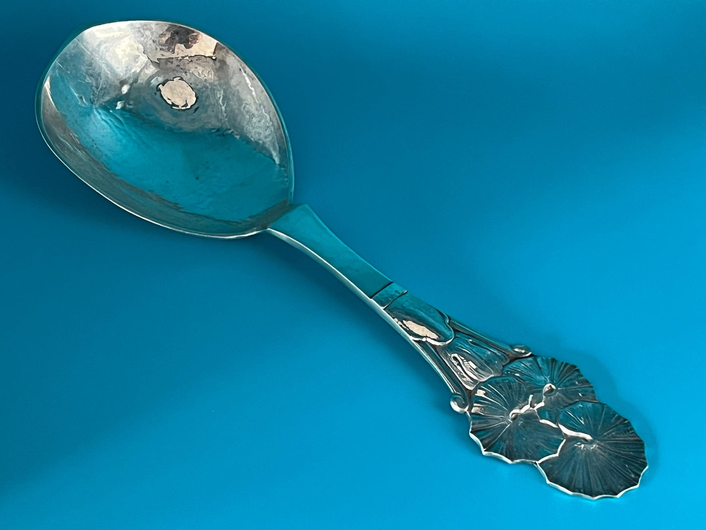 Frisman Vintage A Large Serving Spoon by Carl M. Cohr Hammered Sterling Silver
