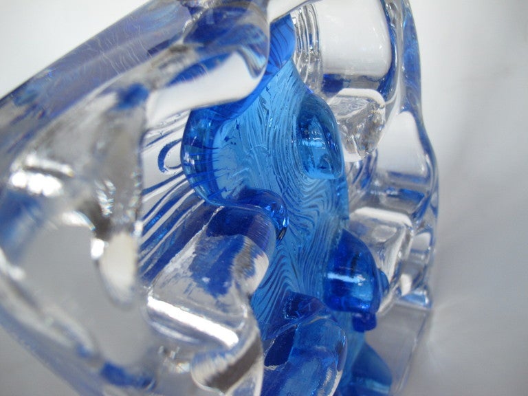 Frisman Vintage Unusual Glass Lamp by Daum