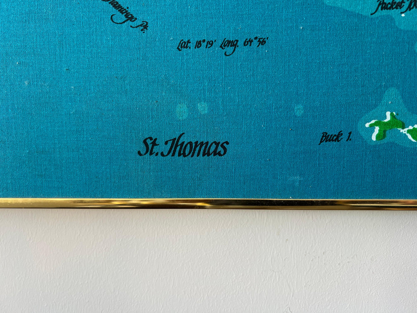 Frisman Vintage Vintage St.Thomas Caribbean Screenprint on Canvas Ca' 1970's