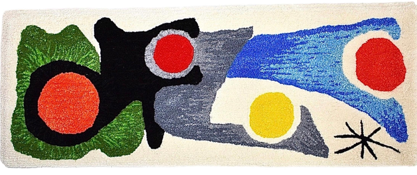 Frisman Vintage Handmade Rya Rug Type Insp Calder Miro Matisse Modern Art Wall Hanging Tapestry