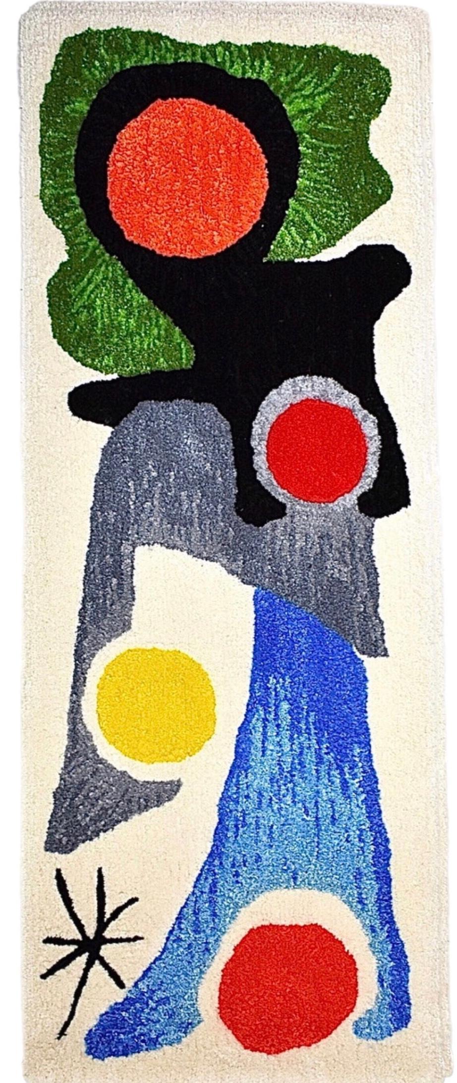 Frisman Vintage Handmade Rya Rug Type Insp Calder Miro Matisse Modern Art Wall Hanging Tapestry