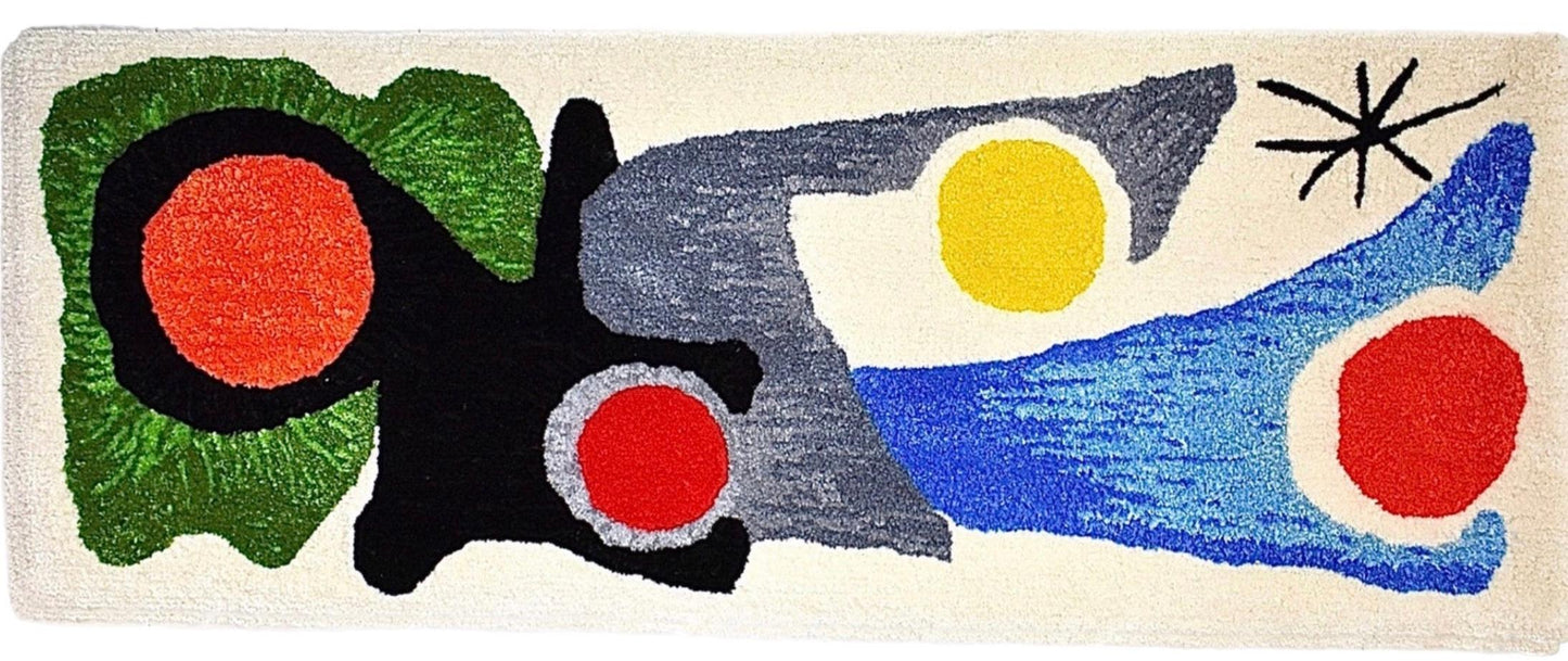 Frisman Vintage Handmade Rya Rug Type Insp Calder Miro Matisse Modern Art Wall Hanging Tapestry