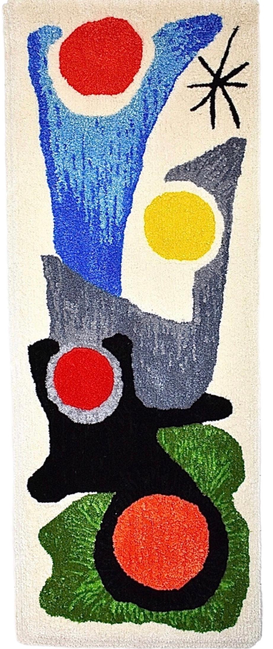 Frisman Vintage Handmade Rya Rug Type Insp Calder Miro Matisse Modern Art Wall Hanging Tapestry