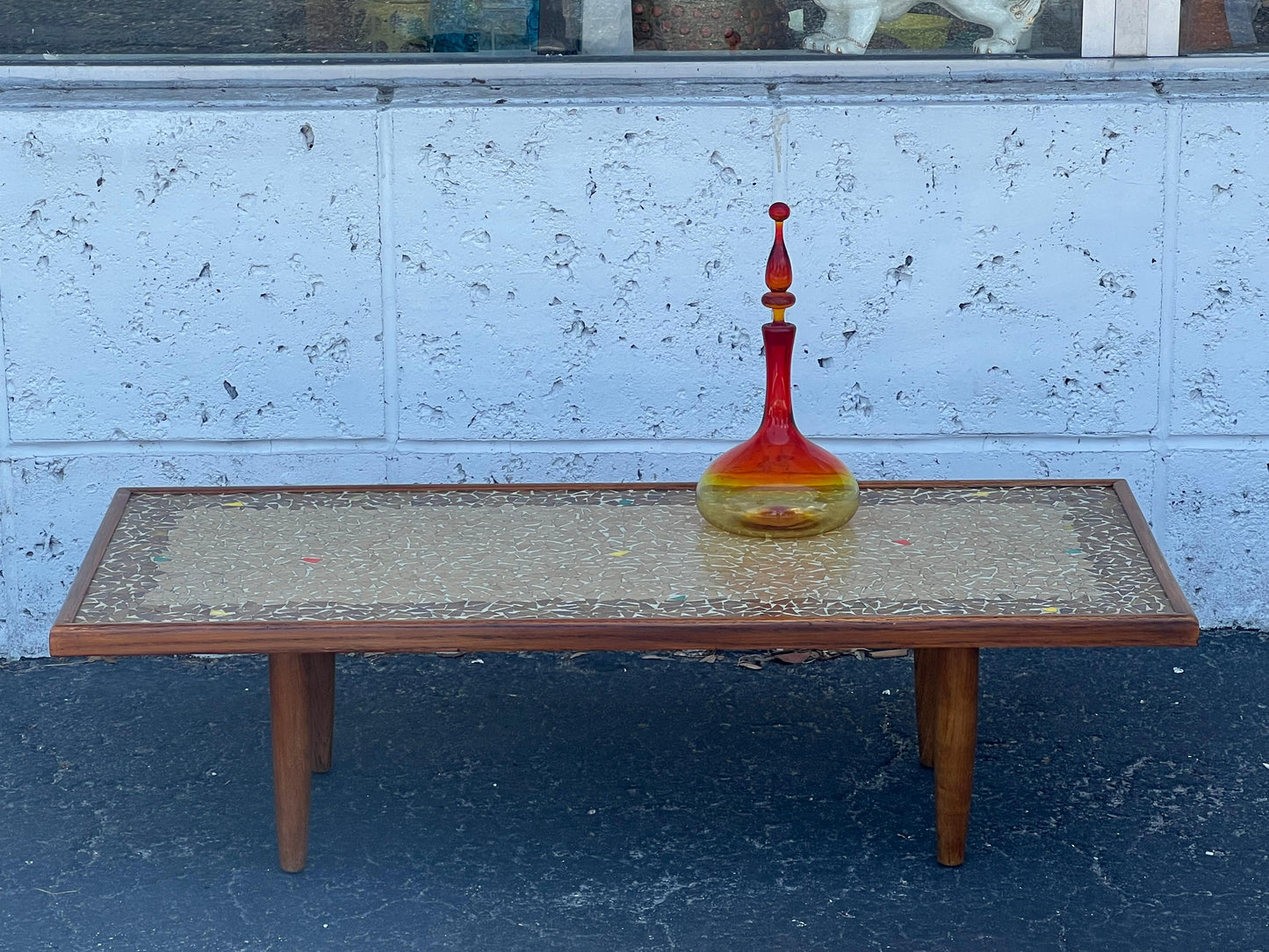 Frisman Vintage Unusual Coffee Table Ca' 1950's With A Mosaic Tile Top
