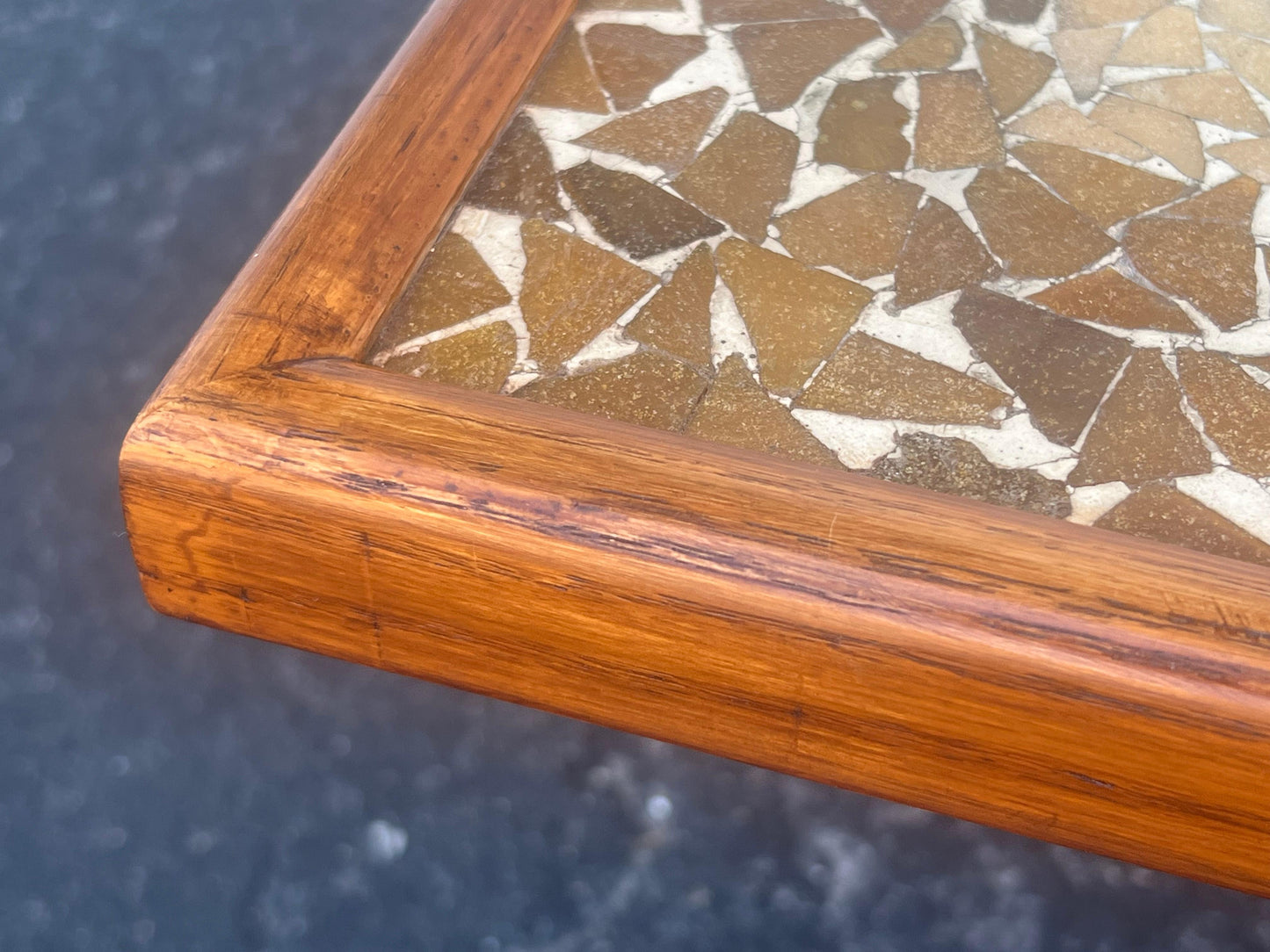 Frisman Vintage Unusual Coffee Table Ca' 1950's With A Mosaic Tile Top
