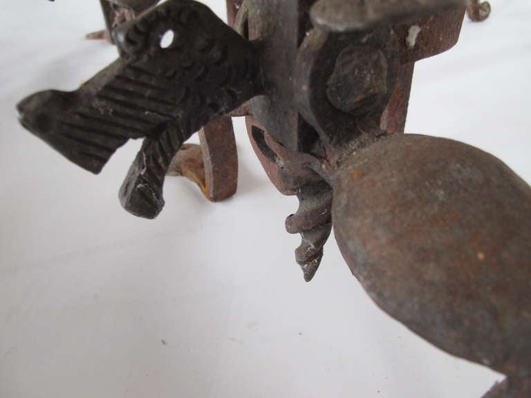 Frisman Vintage A Pair Of Sea Horse Andirons by Oscar Bach
