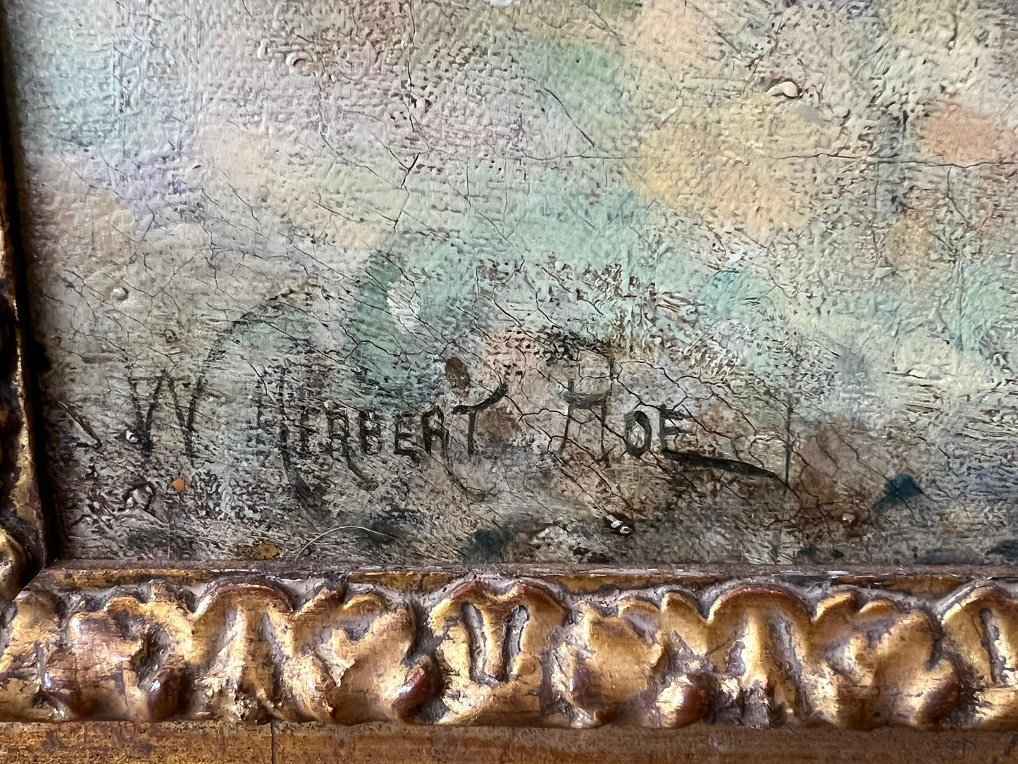 Frisman Vintage A Painting By Water Herbert Roe Ca' 1900