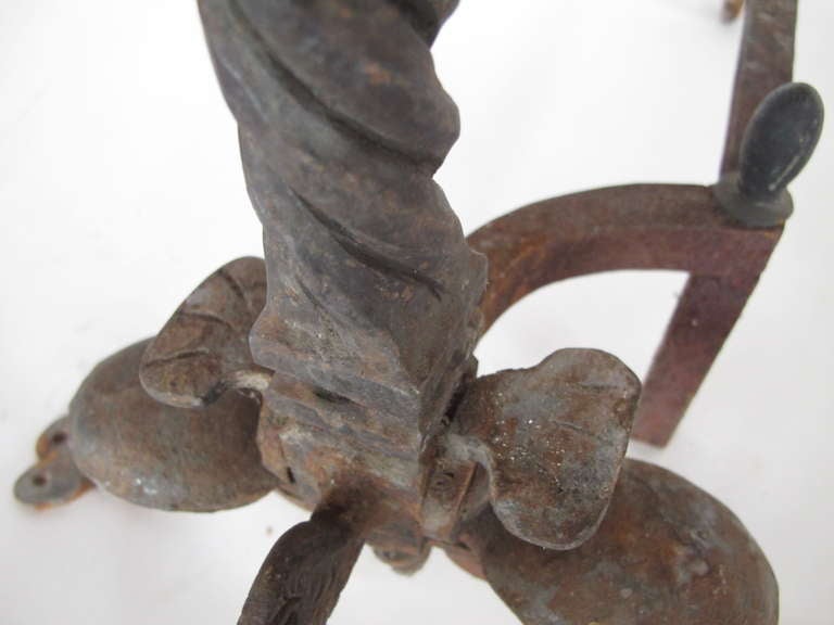 Frisman Vintage A Pair Of Sea Horse Andirons by Oscar Bach