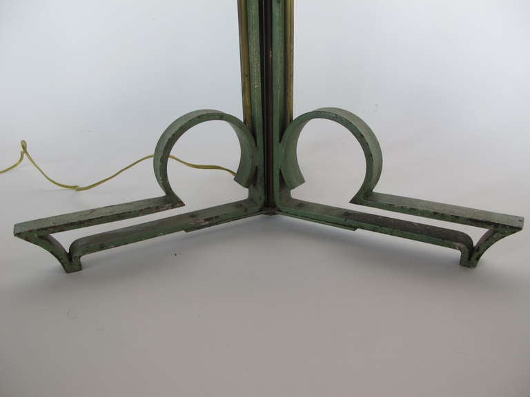 Frisman Vintage Elegant Floor Lamp by Arlus in Wrought Iron and Brass