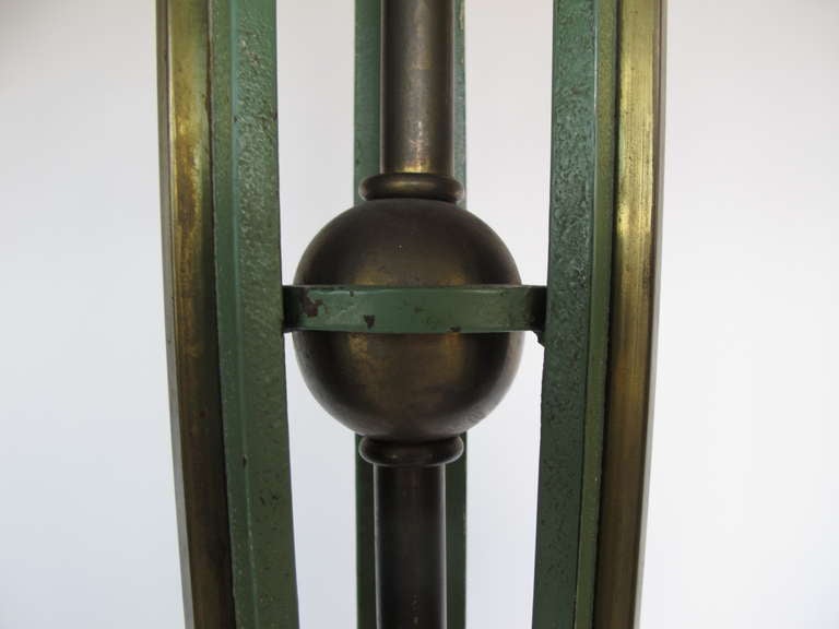 Frisman Vintage Elegant Floor Lamp by Arlus in Wrought Iron and Brass