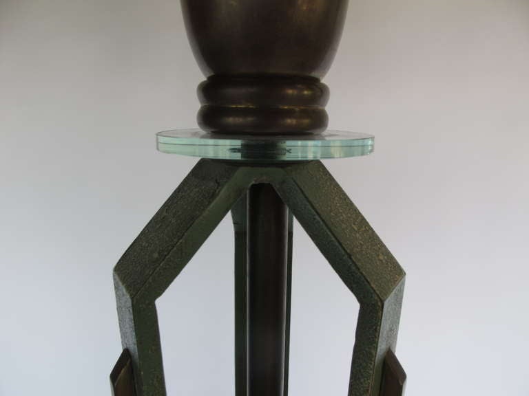 Frisman Vintage Elegant Floor Lamp by Arlus in Wrought Iron and Brass