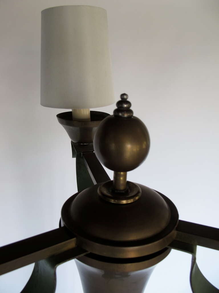 Frisman Vintage Elegant Floor Lamp by Arlus in Wrought Iron and Brass