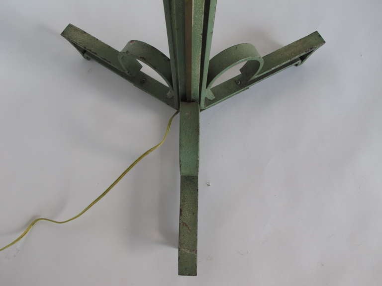 Frisman Vintage Elegant Floor Lamp by Arlus in Wrought Iron and Brass
