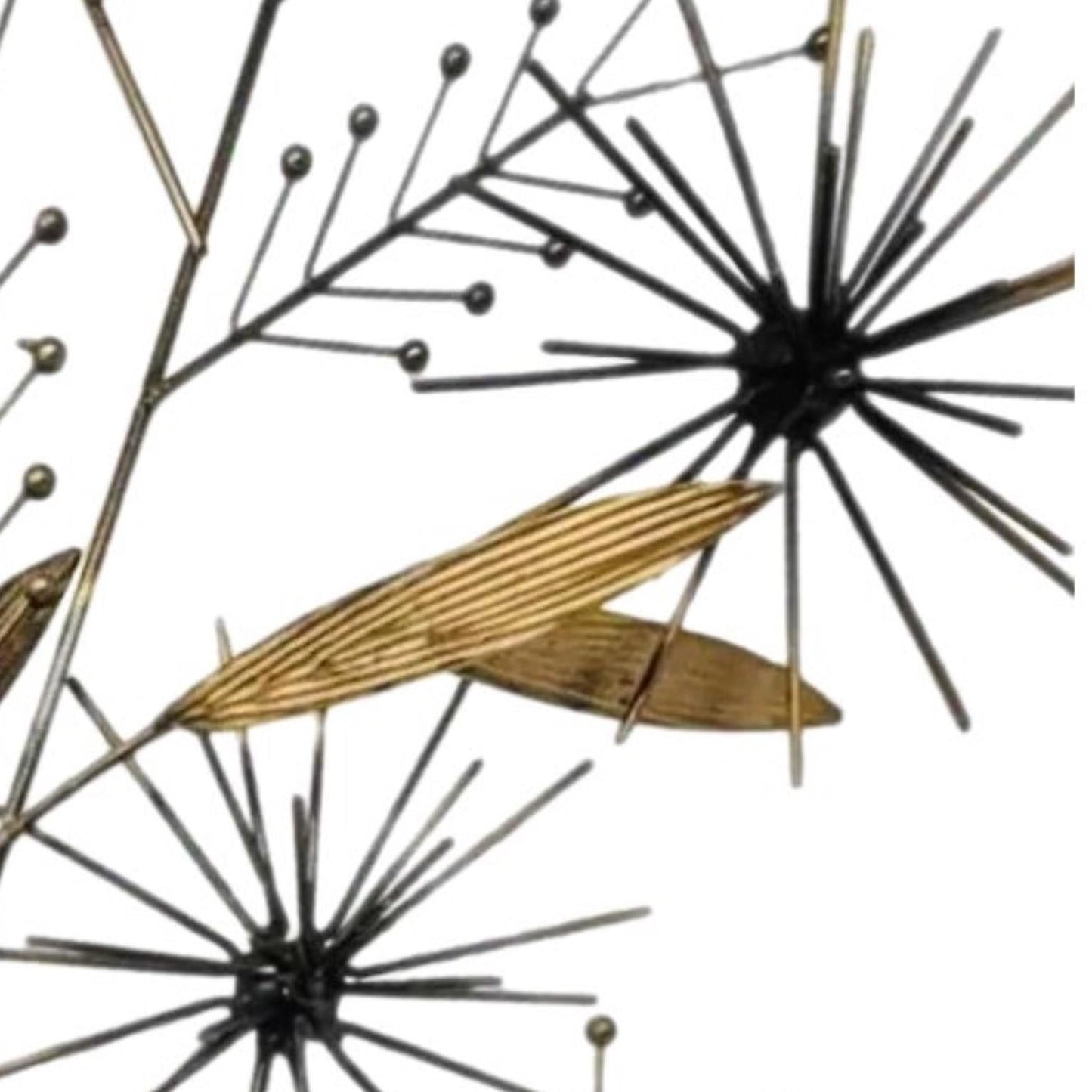 Frisman Vintage Mid Century Modern Curtis Jere Style Brass Pom Pom Bamboo Tree Wall Sculpture