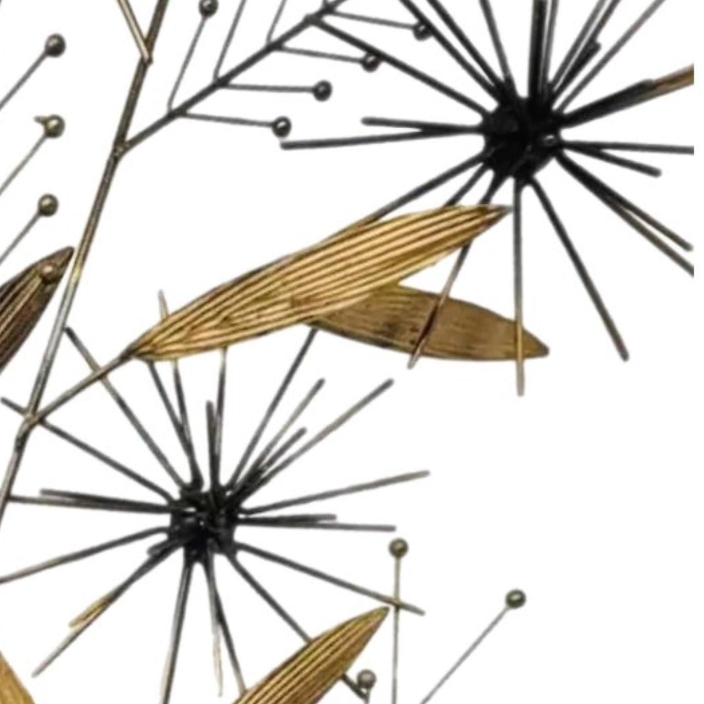 Frisman Vintage Mid Century Modern Curtis Jere Style Brass Pom Pom Bamboo Tree Wall Sculpture