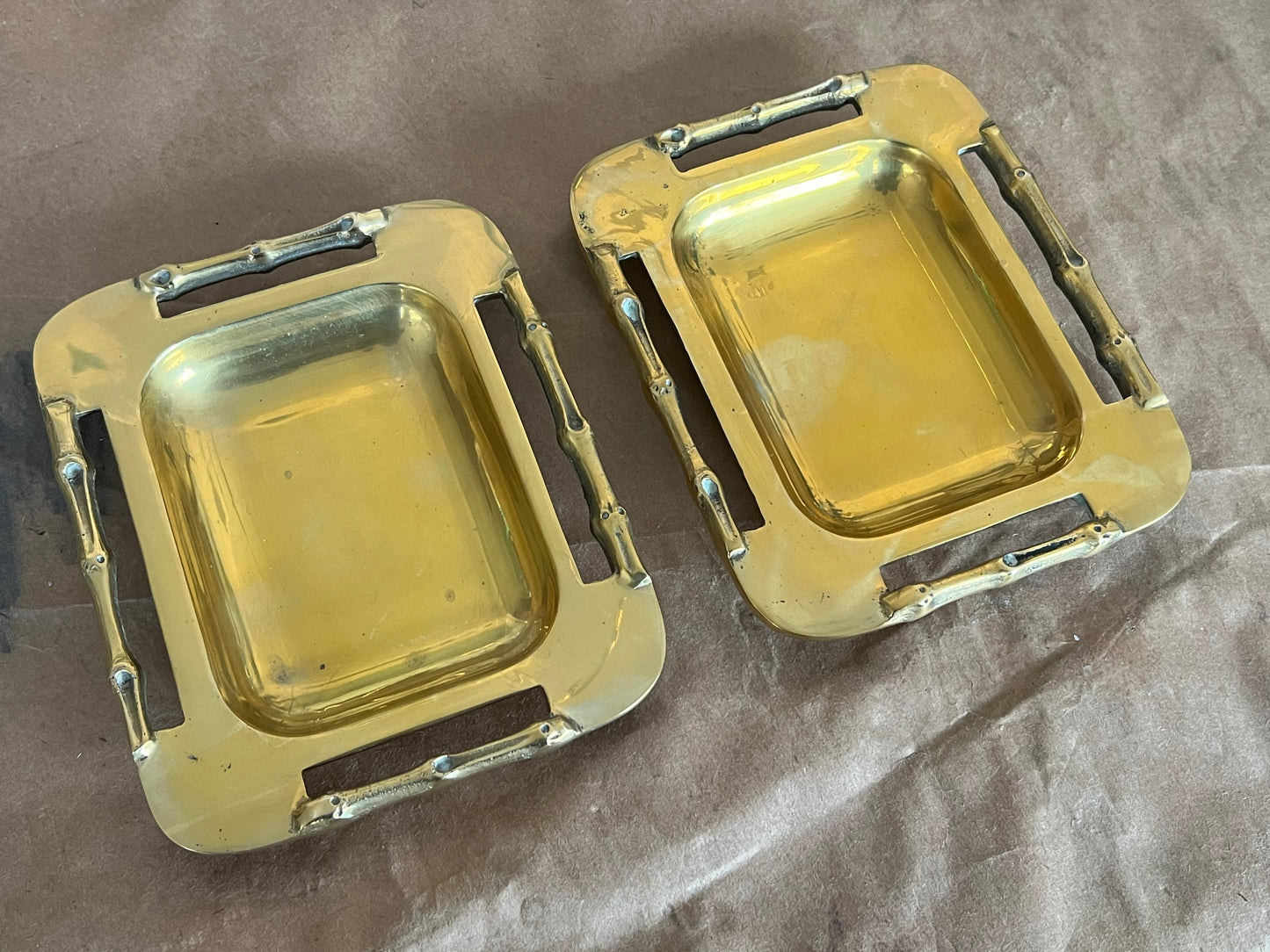 Frisman Vintage A Pair Of Unusual Brass Ashtrays Or Bonbonnieres ca' 1970's