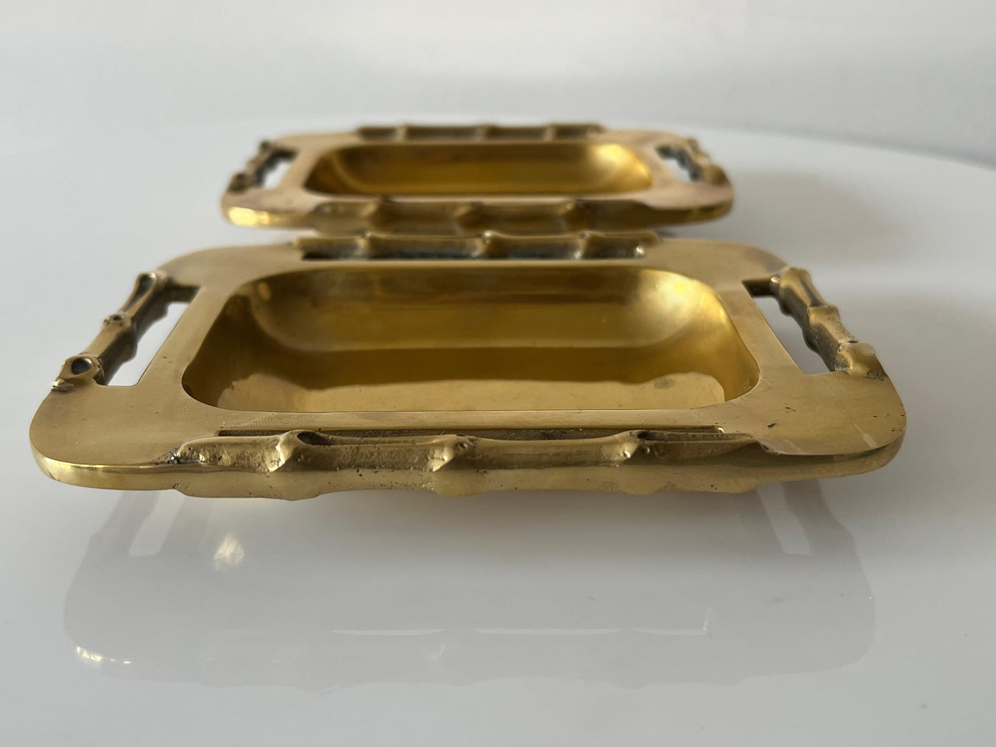 Frisman Vintage A Pair Of Unusual Brass Ashtrays Or Bonbonnieres ca' 1970's