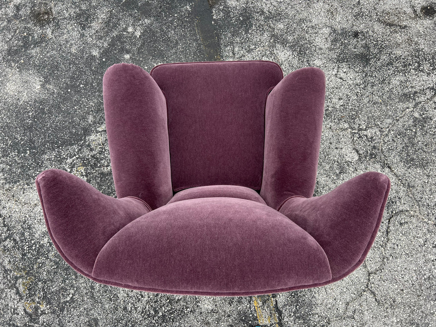 Frisman Vintage Unusual Italian Wingback Chair ca' 1940's Mohair